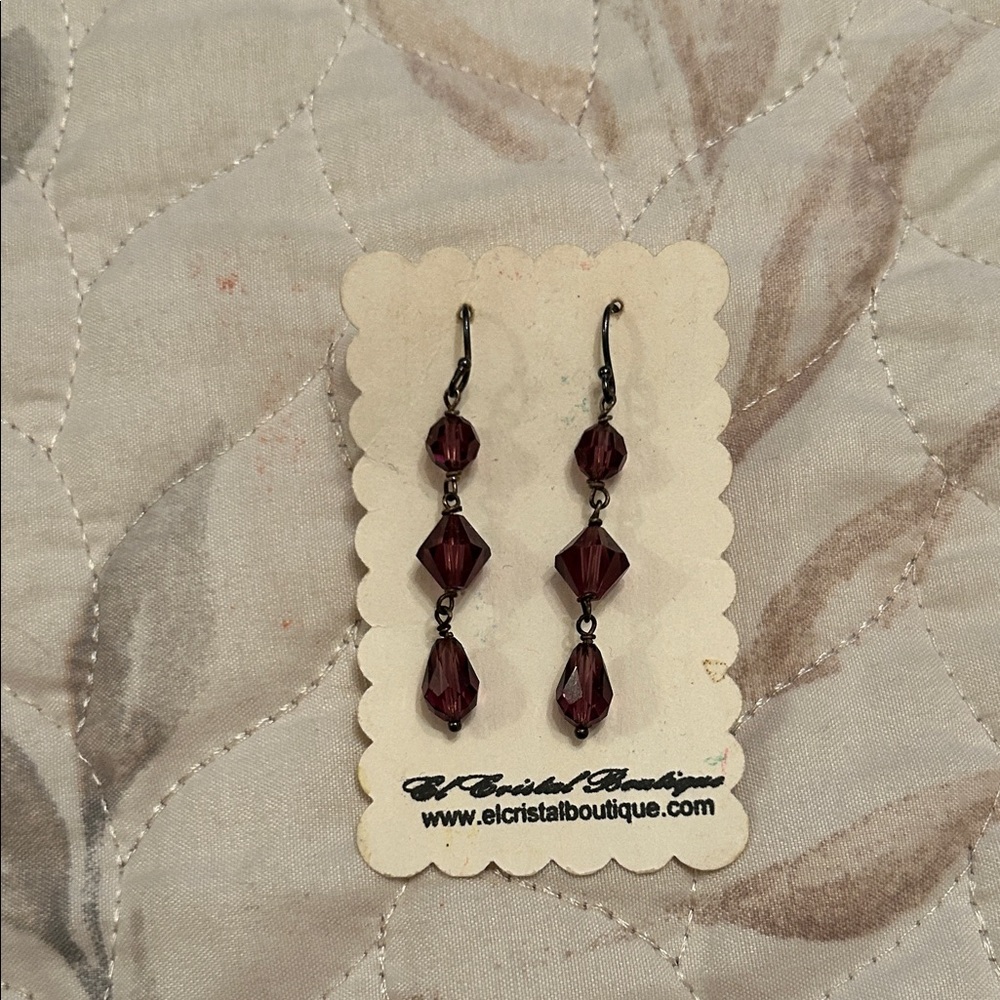 Burgundy Earrings